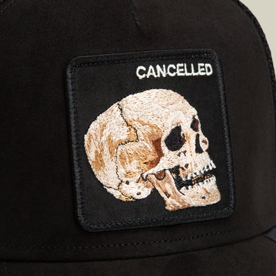 Suede Cancelled Skull Trucker