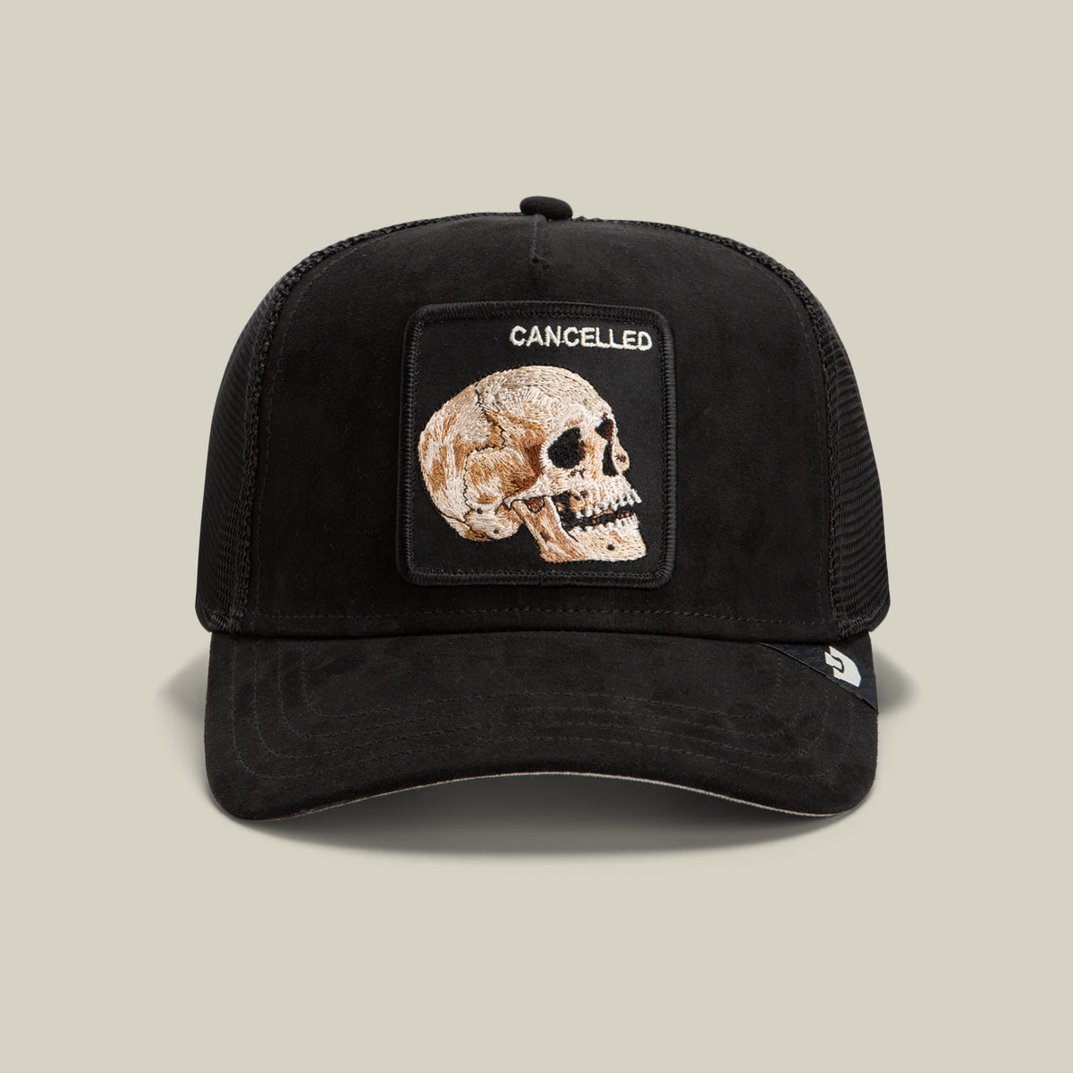 Suede Cancelled Skull Trucker