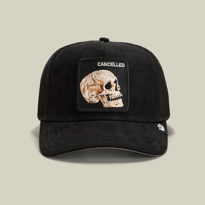 Suede Cancelled Skull Trucker
