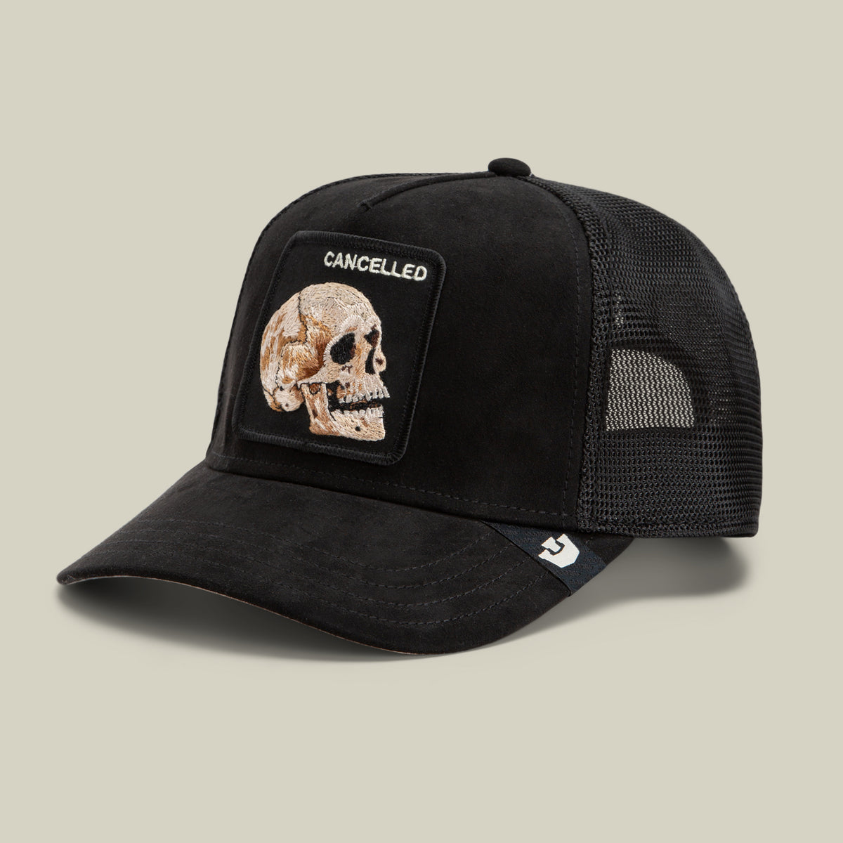 Suede Cancelled Skull Trucker