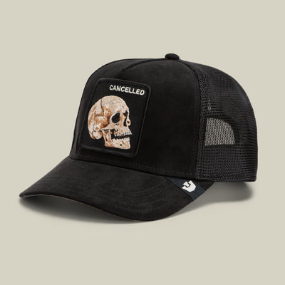 Suede Cancelled Skull Trucker