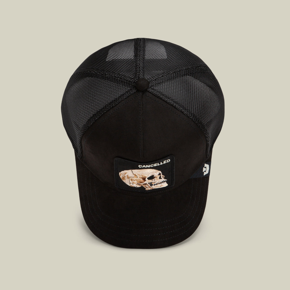 Suede Cancelled Skull Trucker